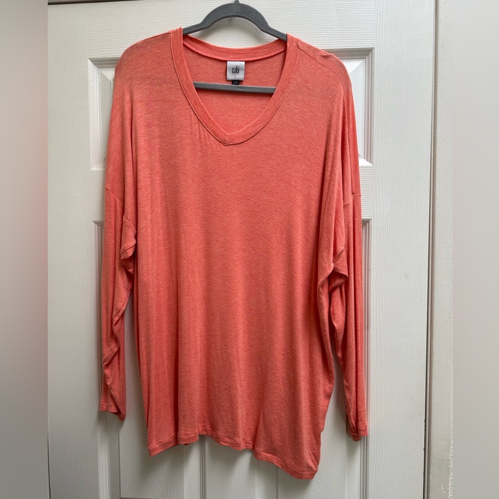 Cabi Serenity Tee size L in Cantaloupe EUC